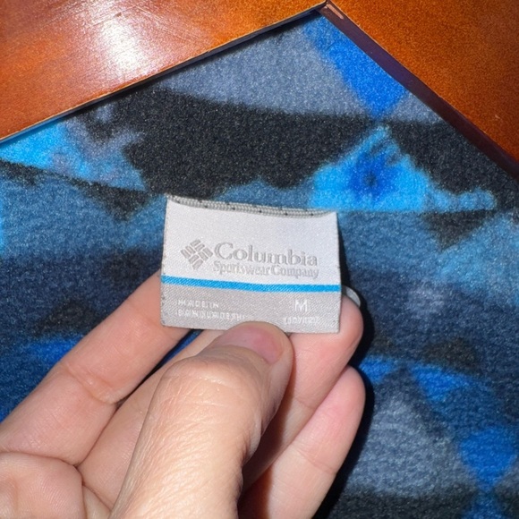 Columbia Blue Fleece Tribal Print Zip Up Sweater Size M 10/12 Boys Winter Jacket - Picture 4 of 5
